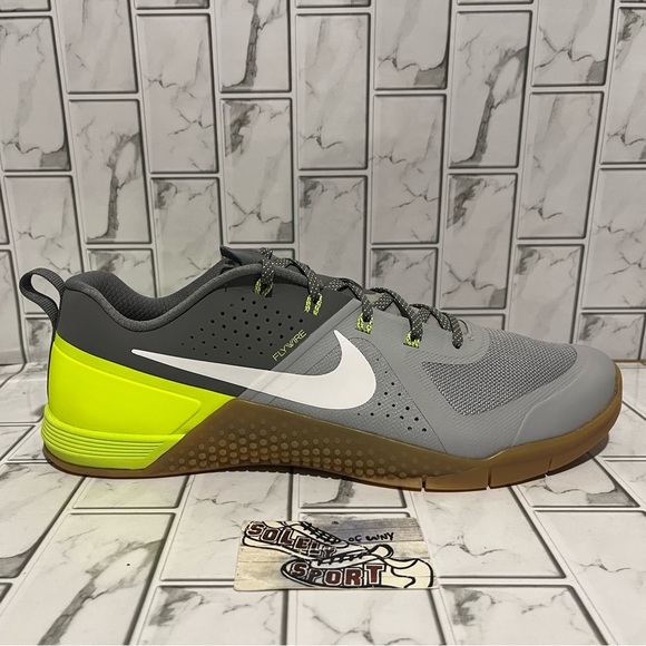 New Nike Metcon 1 Trainer Gym Workout Running Shoes Grey Volt CrossFit Mens 15 - Picture 7 of 12